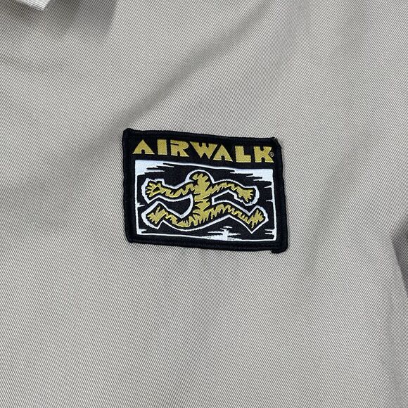 Airwalk x Forever 21 Jacket Mens Medium Beige Harrington Skater Patch Streetwear - Picture 3 of 11